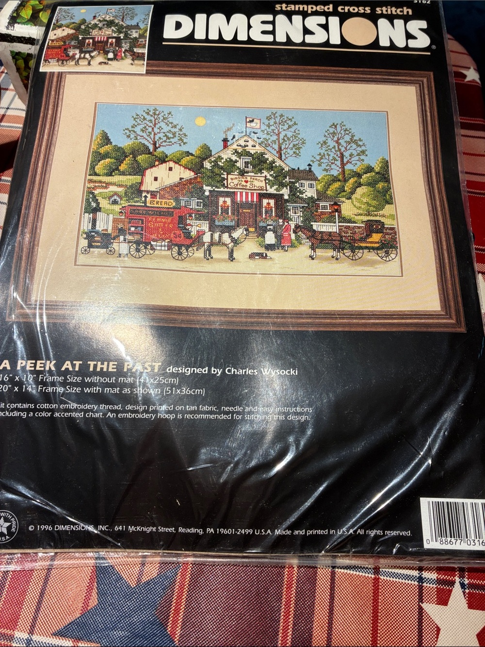 Dimensions Stamped Cross Stitch Kit "A Peek at the Past" - Charles Wysocki